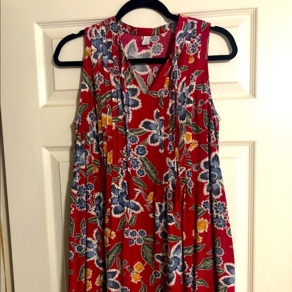 Rayon Swing Dress- Tassel Tie at the Neck - Picture 1 of 3